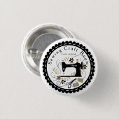 Badge Rond 2,50 Cm Aimer Coudre Noir Blanc (Devant & derrière)