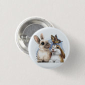 Badge Rond 2,50 Cm Aimer les lapines (Devant & derrière)