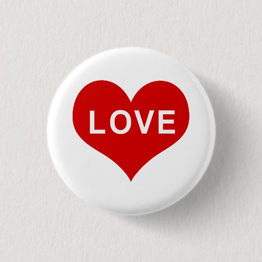 Badge Rond 2,50 Cm AIMER Red Love Heart (Devant)