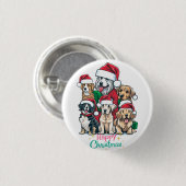 Badge Rond 2,50 Cm Aimer Un Chiot De Noël (Devant & derrière)