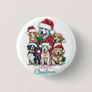 Badge Rond 2,50 Cm Aimer Un Chiot De Noël
