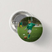 Badge Rond 2,50 Cm Ajouter votre enfant Photo Jouer au soccer (Devant & derrière)