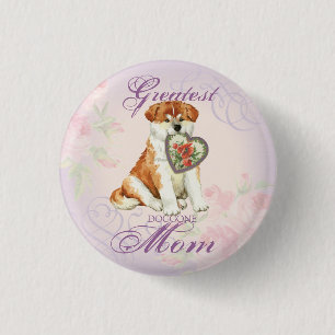 Badge Rond 2,50 Cm Akita Heart Mom