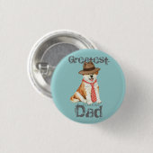 Badge Rond 2,50 Cm Akita Papa (Devant & derrière)