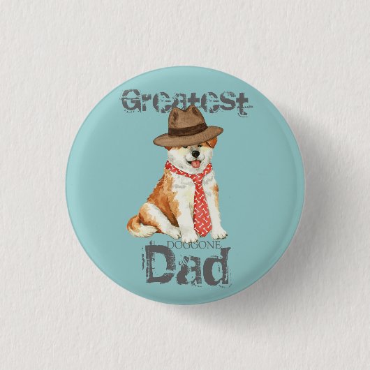 Badge Rond 2,50 Cm Akita Papa (Devant)