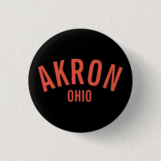 Badge Rond 2,50 Cm Akron, Ohio Magnet (Devant)