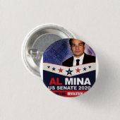 Badge Rond 2,50 Cm Al Mina US Senate Merchandises (Devant & derrière)