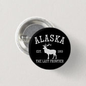 Badge Rond 2,50 Cm Alaska The Last Frontier (Devant & derrière)