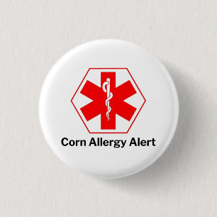 Badge Rond 2,50 Cm Alerte d'allergie au maïs