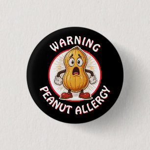Badge Rond 2,50 Cm Alerte d'allergie aux arachides Avertissement