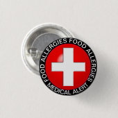 Badge Rond 2,50 Cm Alerte Médicale - Rouge (Devant & derrière)
