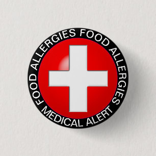 Badge Rond 2,50 Cm Alerte Médicale - Rouge