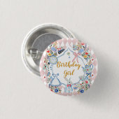 Badge Rond 2,50 Cm Alice dans l'Onederland Anniversaire lunaire (Devant & derrière)
