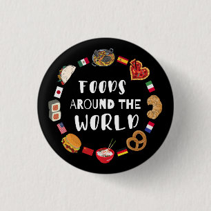 Badge Rond 2,50 Cm Aliments dans le monde
