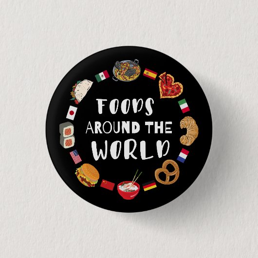 Badge Rond 2,50 Cm Aliments dans le monde (Devant)