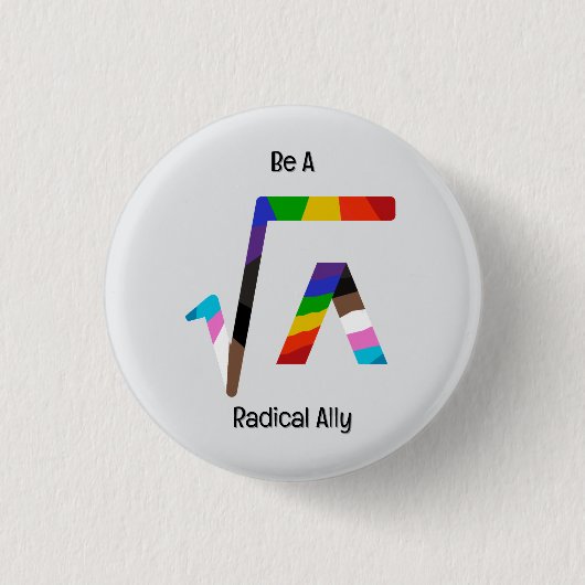 Badge Rond 2,50 Cm Allié radical (Devant)