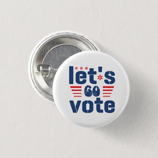 Badge Rond 2,50 Cm Allons Voter (Devant & derrière)