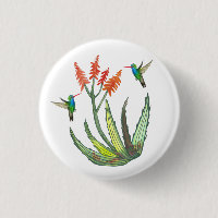Aloe Vera Fleur Succulente Hummingbirds Aquarelle