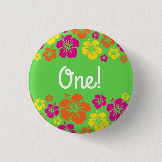 Badge Rond 2,50 Cm Aloha Cute Hawaiian Kid's Birthday Party (Devant)