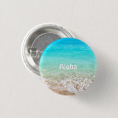 Badge Rond 2,50 Cm Aloha Tropical Hawaïen (Devant & derrière)
