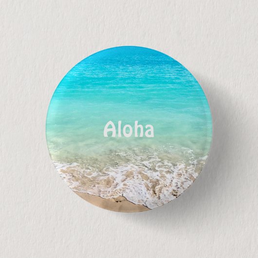 Badge Rond 2,50 Cm Aloha Tropical Hawaïen (Devant)