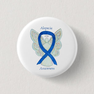 Badge Rond 2,50 Cm Alopecia Angel Awareness Ribbon Custom Art Pin