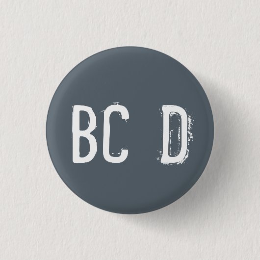 Badge Rond 2,50 Cm Alphabet "BCD" Collectible (#4) (Devant)