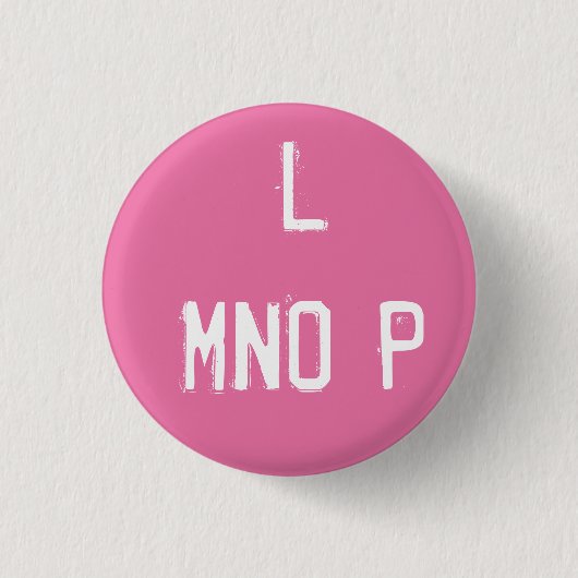 Badge Rond 2,50 Cm Alphabet "L MNOP" Collectible (#12) (Devant)