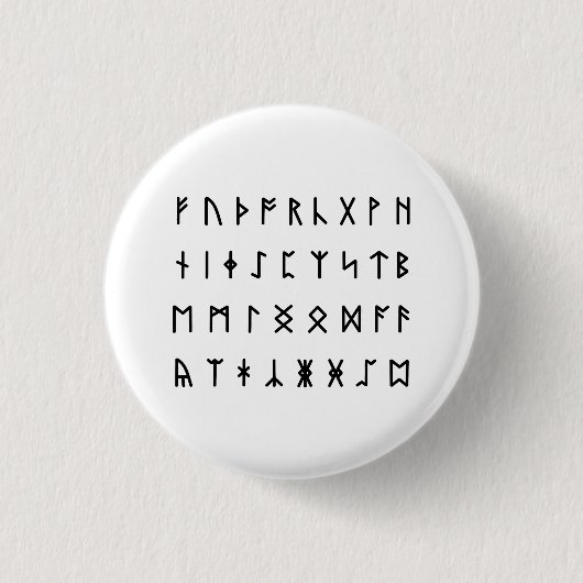 Badge Rond 2,50 Cm Alphabet Runique [Futhorc] (Devant)