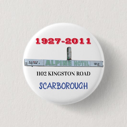 BADGE ROND 2,50 CM ALPINE HOTEL SCARBOROUGH (Devant)