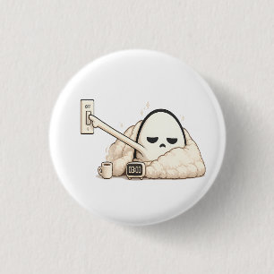 Badge Rond 2,50 Cm AM Éteindre les lumières - Charra Hibou de nuit mi