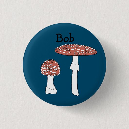 Badge Rond 2,50 Cm Amanita Champignons Fun Fungi PERSONNALISER IT (Devant)