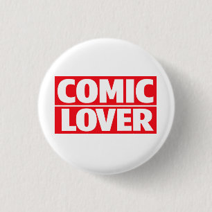 Badge Rond 2,50 Cm Amateur de Bande Dessinée Design Gras