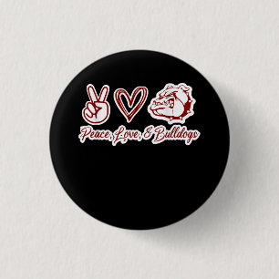 Badge Rond 2,50 Cm Amateurs de Bulldog Bulldog Peace Love Bulldog P