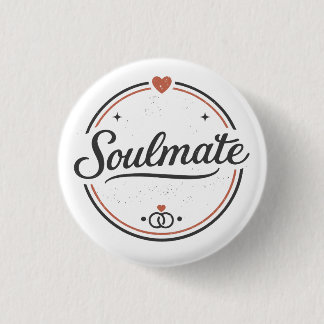 Badge Rond 2,50 Cm Âme sœur Amour Rétro Minimal(Léger) Couple Corresp