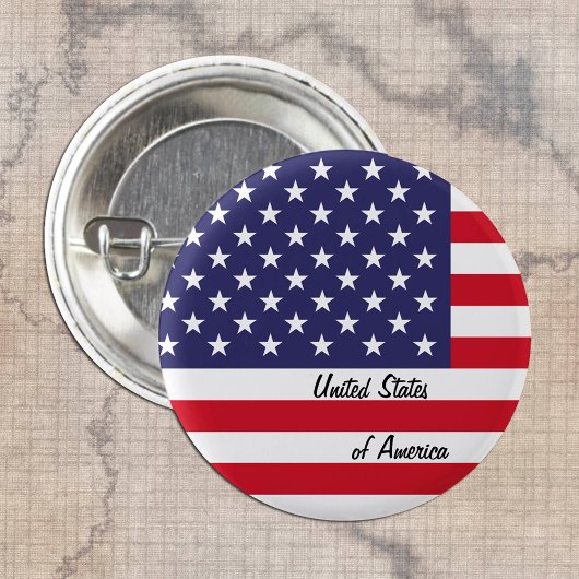 Badge Rond 2,50 Cm America Button, American Flag patriotes / sports