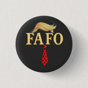 Badge Rond 2,50 Cm Américain Donald Trump FAFO USA Drapeau patriotiqu