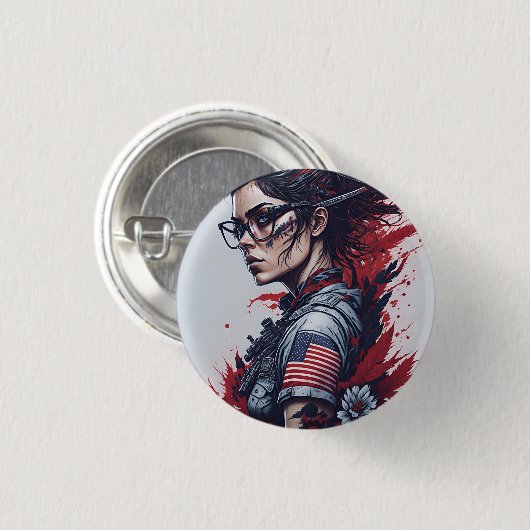 Badge Rond 2,50 Cm american fan 11 (Devant & derrière)