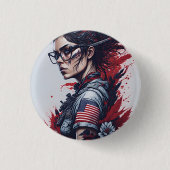 Badge Rond 2,50 Cm american fan 11 (Devant)