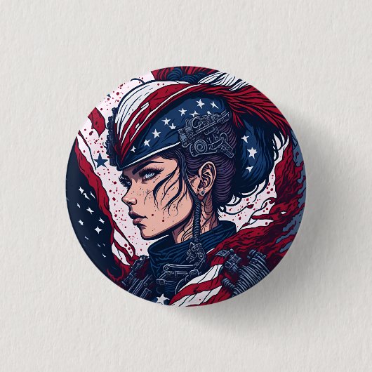 Badge Rond 2,50 Cm american fan 14 (Devant)