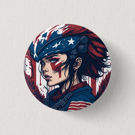 Badge Rond 2,50 Cm american fan 15 (Devant)
