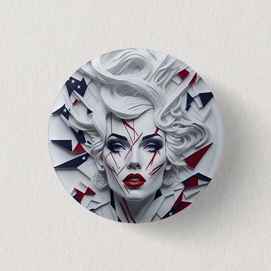 Badge Rond 2,50 Cm american fan 30 (Devant)
