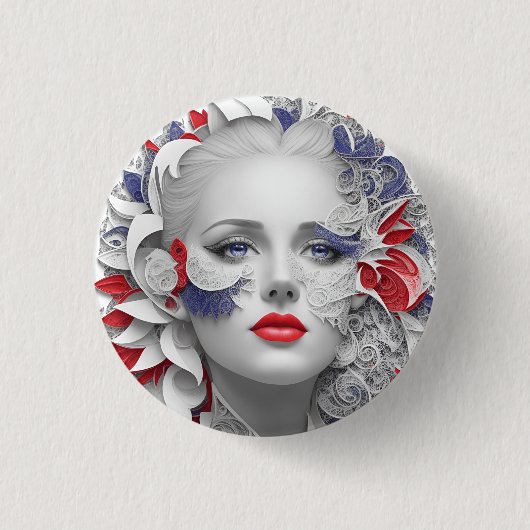 Badge Rond 2,50 Cm american fan 33 (Devant)