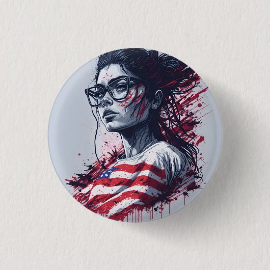 Badge Rond 2,50 Cm american fan 9 (Devant)