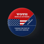Badge Rond 2,50 Cm American Flag Design, campagne politique Adverse<br><div class="desc">American Flag Design,  Campagne politique Badge publicitaire par The Carte de visite Store.</div>