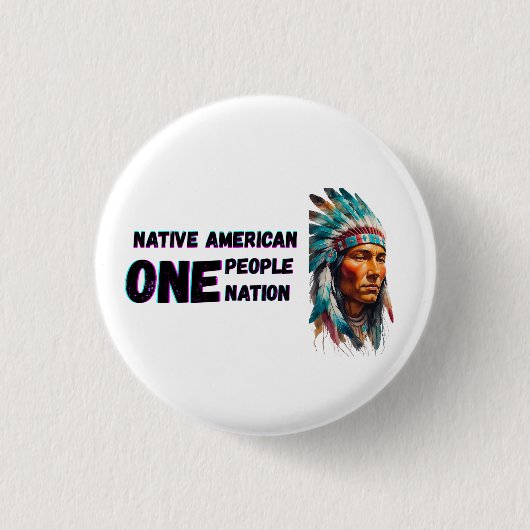 Badge Rond 2,50 Cm Amérindien (Devant)