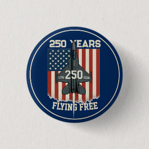 Badge Rond 2,50 Cm Amérique 250 Ans de Vol Libre Jet - 1776-2026