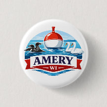 Amery Wisconsin Lake Life Souvenir - Bouton