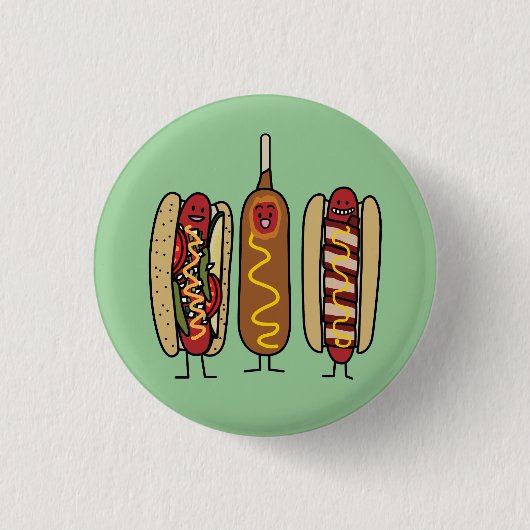 Badge Rond 2,50 Cm Amis de hot-dog (Devant)