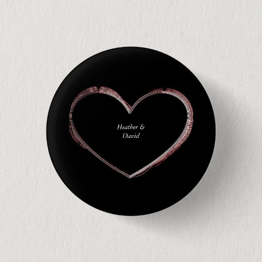 Badge Rond 2,50 Cm Amour Cœur Attrayant Charmeur Mariage (Devant)